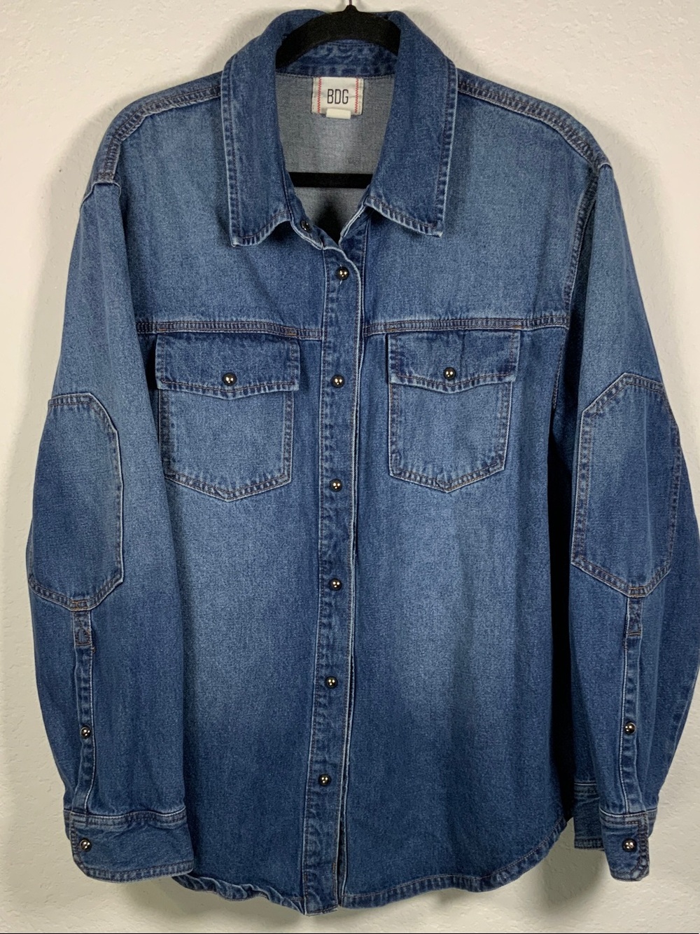 BDG Women’s Medium Blue Denim Button-Down Shacket
